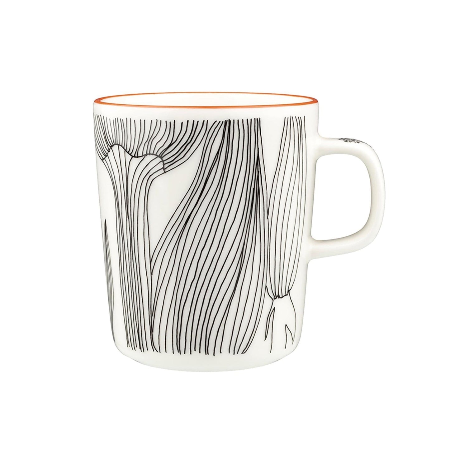 07 Marimekko 2.5 DL, OIVA/Kukat Puhkeavat Mug, White, Black, Orange - Market 12