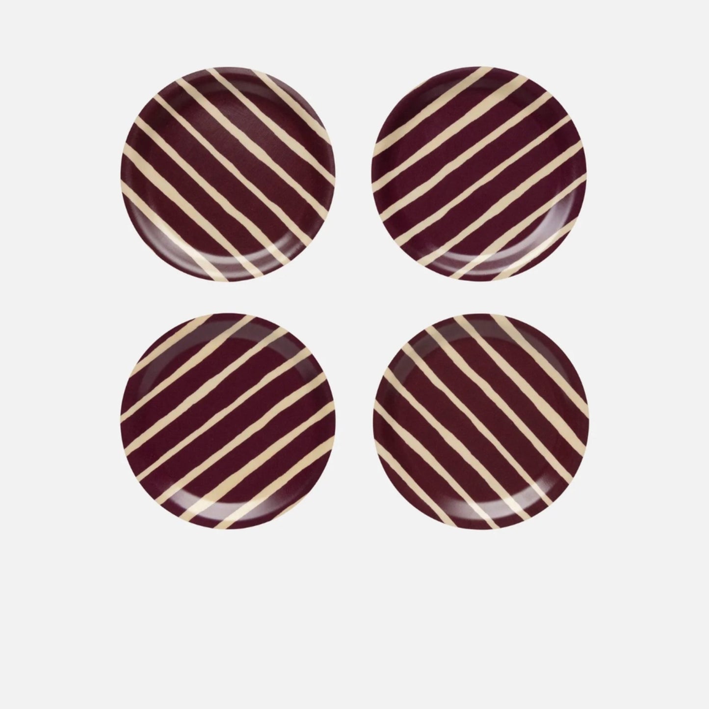 07 W Marimekko Piccolo Coasters 4 pc, Birch, burgundy - Market 12