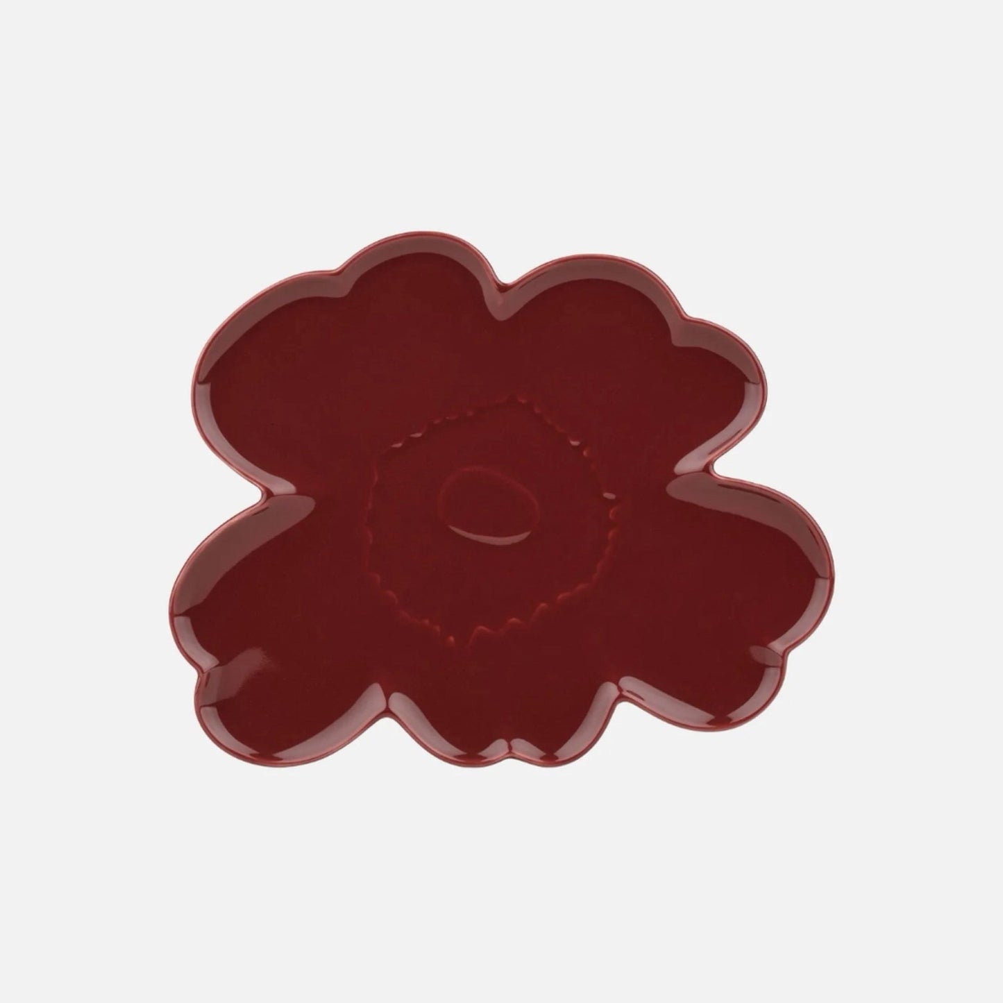 07 W Marimekko Unikko shape platter, burgundy 12.5” - Market 12