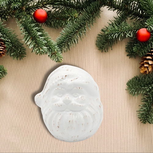 Distressed White Santa Christmas Decor