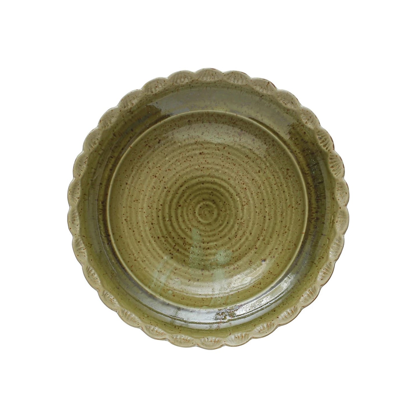 Stoneware Bowl with Scalloped Edge