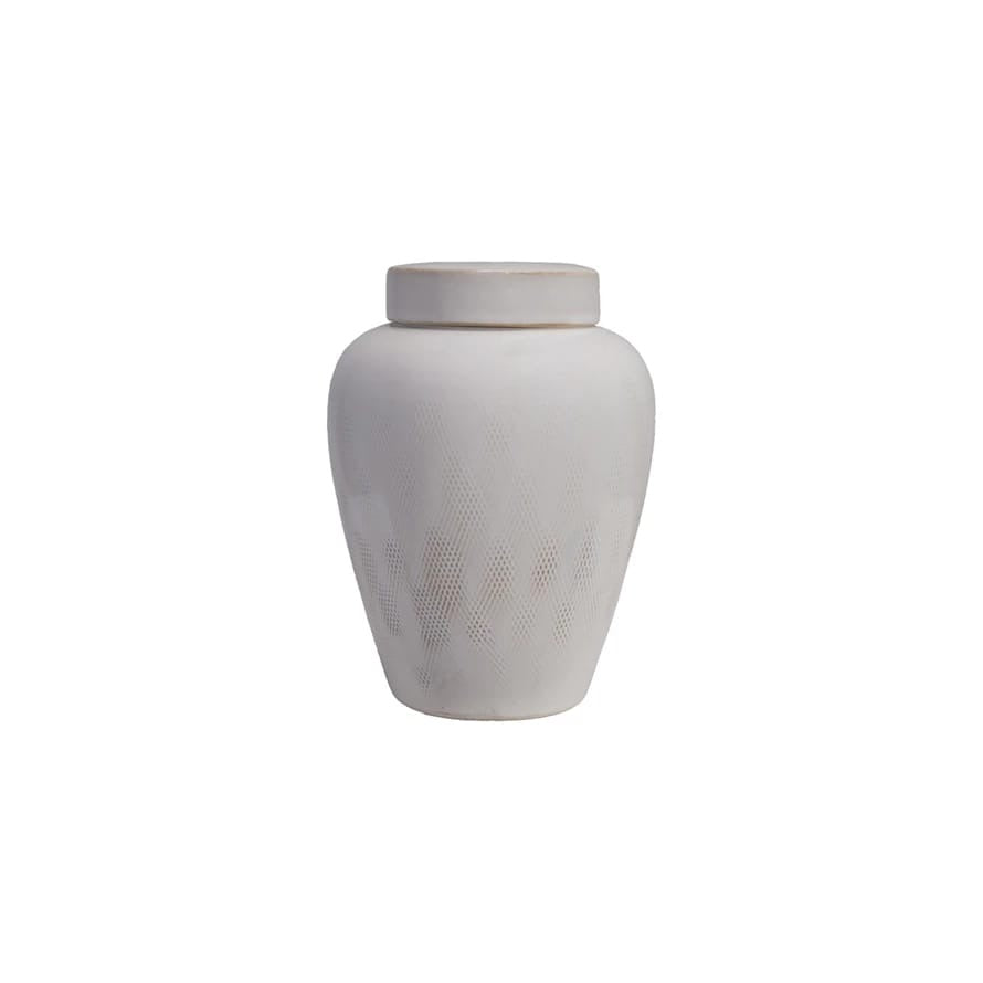 Decorative Stoneware Ginger Jar 7in