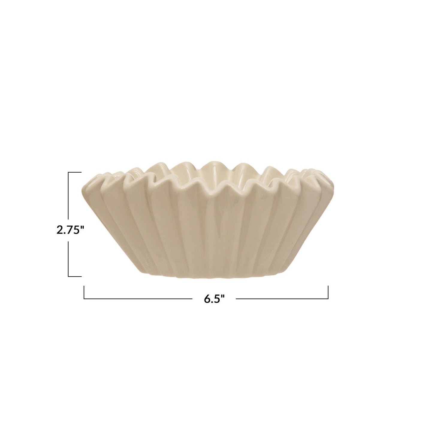 Stoneware fluted bowl
