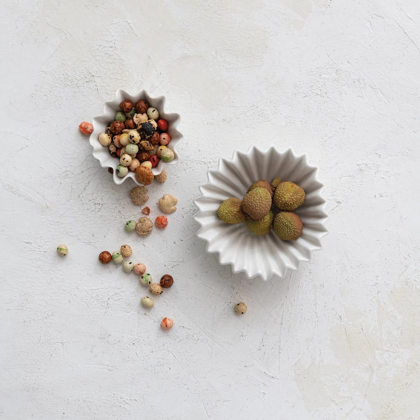 Stoneware fluted bowl