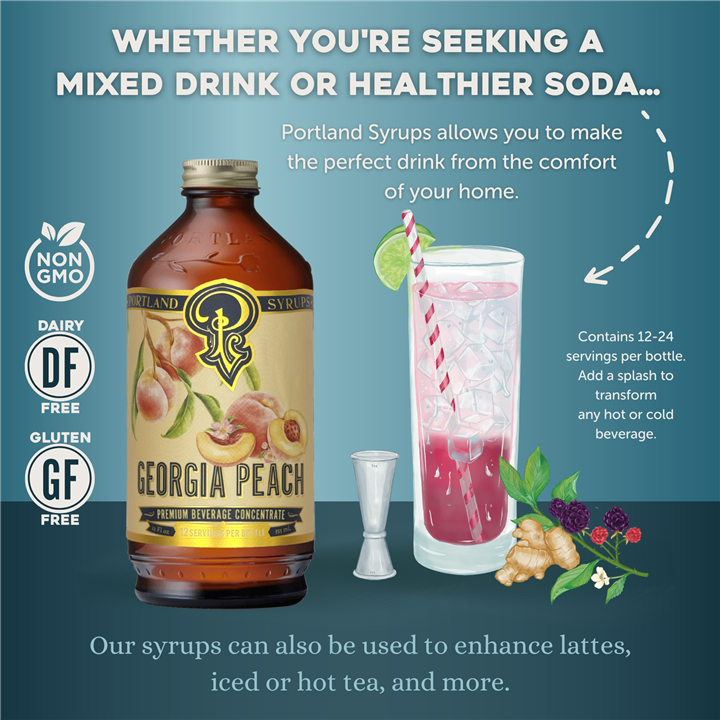 Georgia Peach Syrup 12oz Beverage Mixer