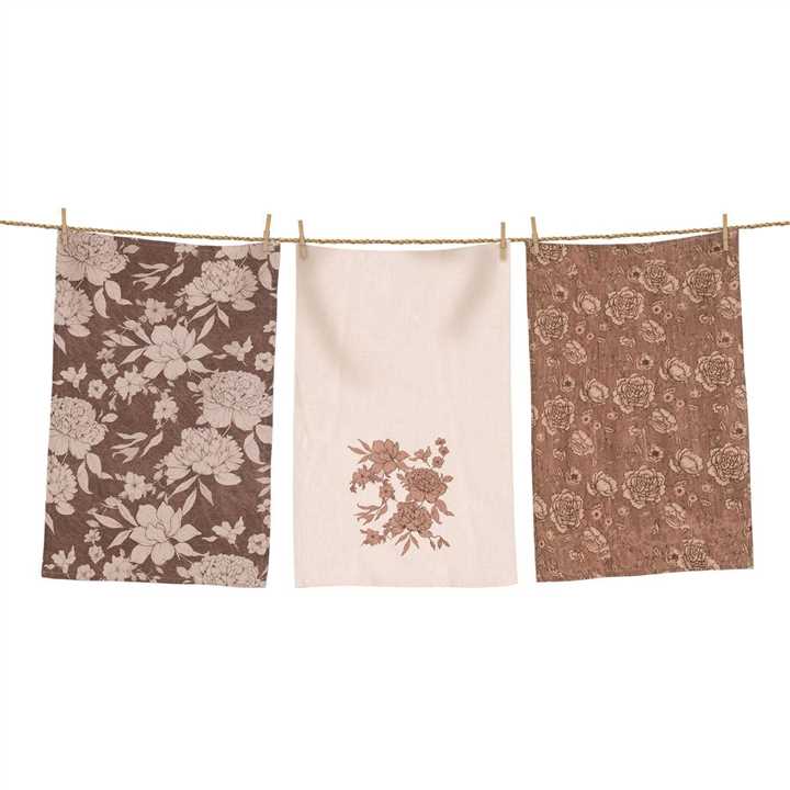Tea Towels - Sepia Florals