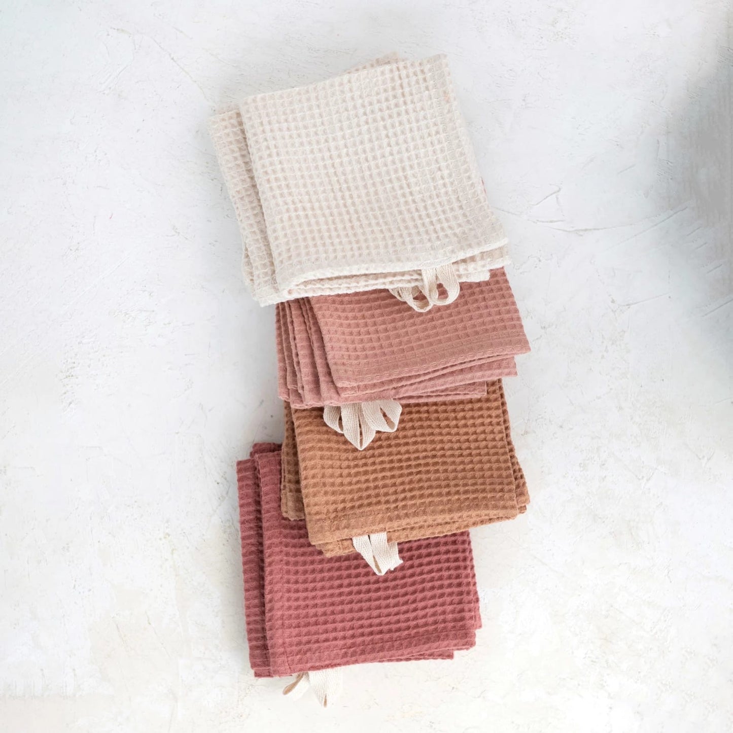 Set of 4 Woven Linen & Cotton Waffle Cloths