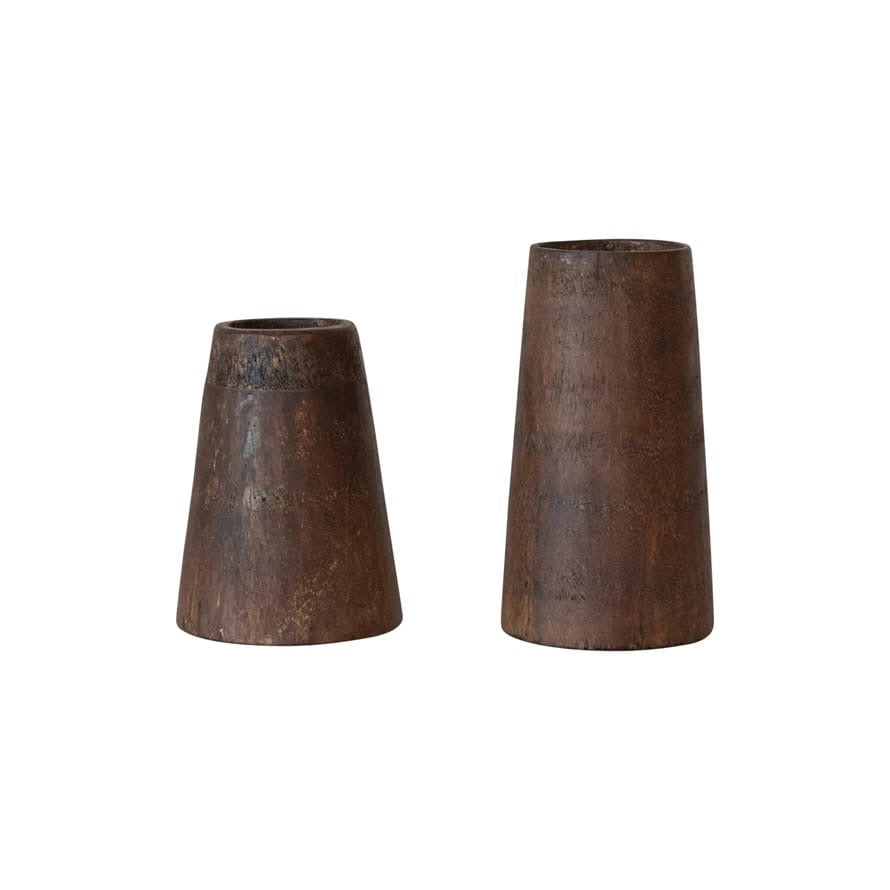Found Reclaimed Wood Vases Set