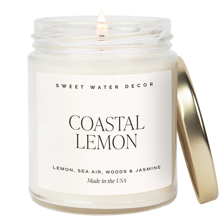 Coastal Lemon 9 oz Soy Candle - Sweet Water Decor