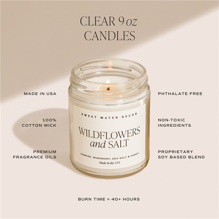 Coastal Lemon 9 oz Soy Candle - Sweet Water Decor