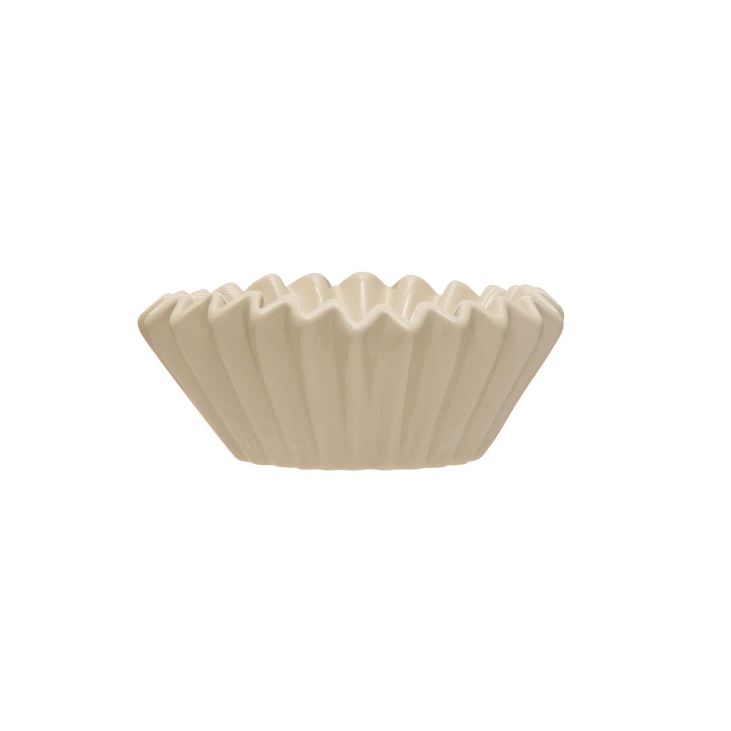 Stoneware fluted bowl