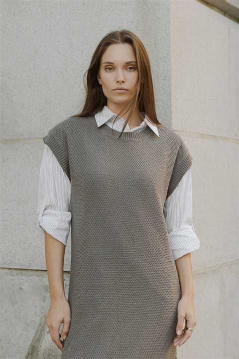 Knit Sweater Dress: GREY