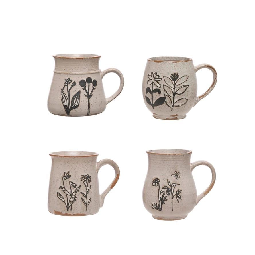 Debossed Stoneware Mug 15 oz