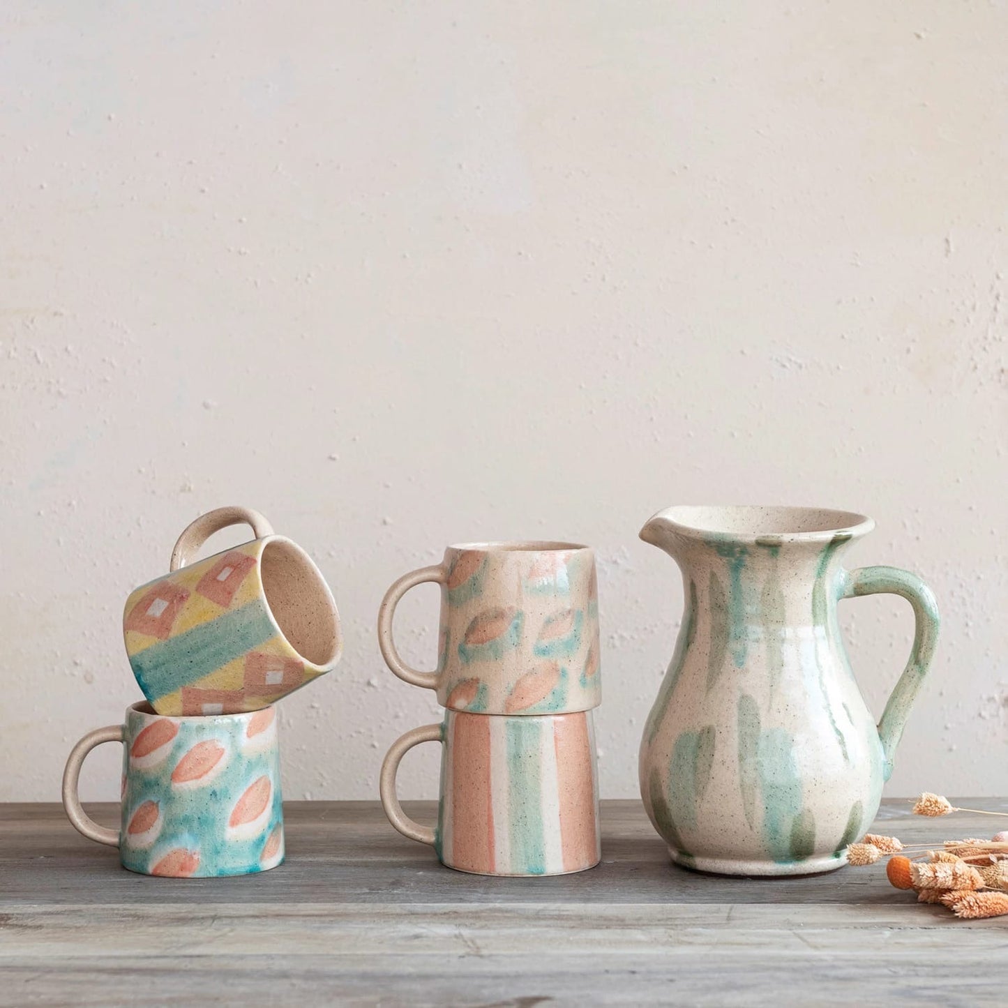 Hand Painted Terracotta Mug