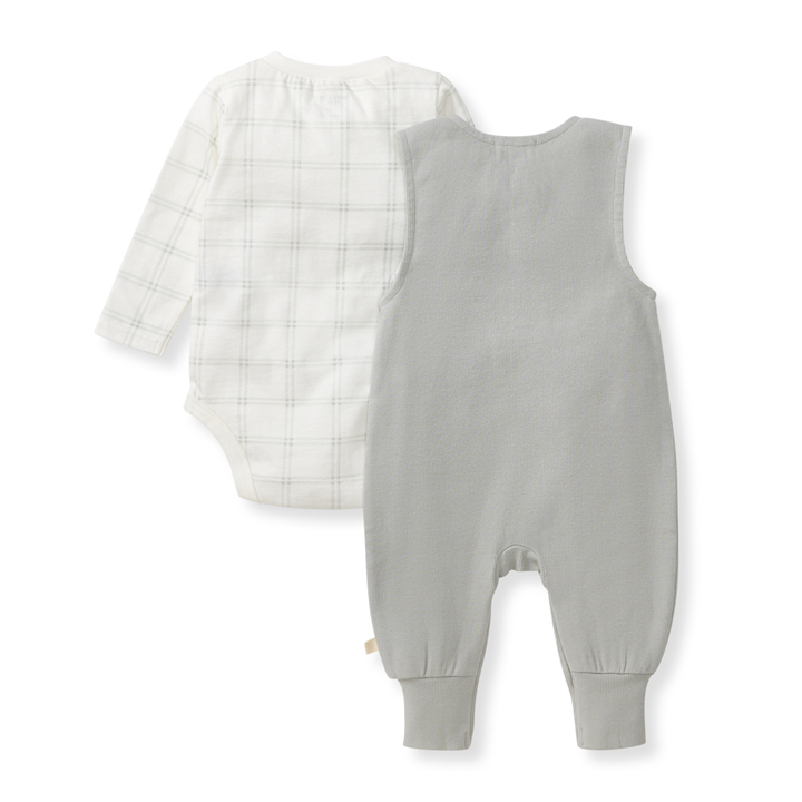 Plaid Infant Boy Jumpsuit & Bodysuit Set: Hazy
