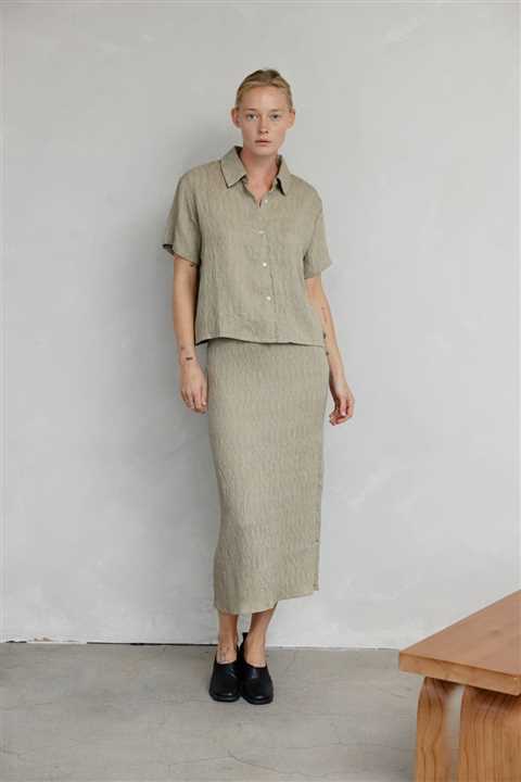 Textured Button-Down Top