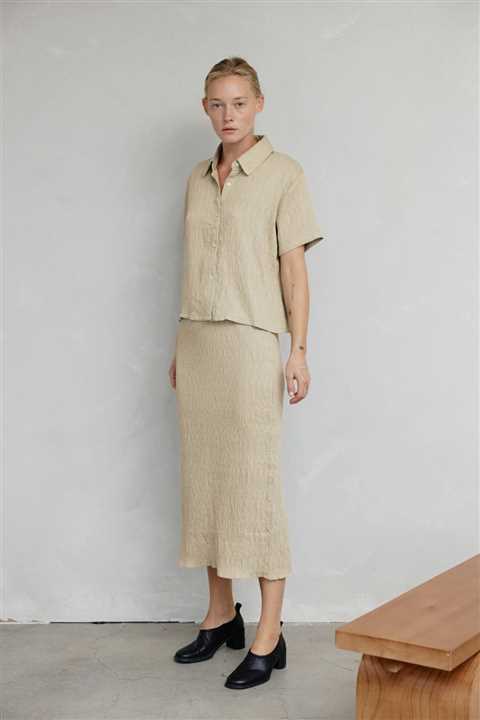 Textured Button-Down Top