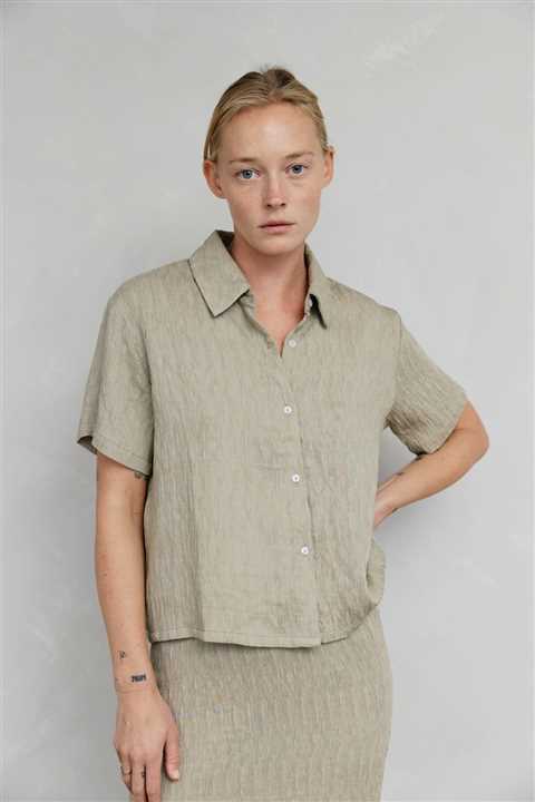 Textured Button-Down Top
