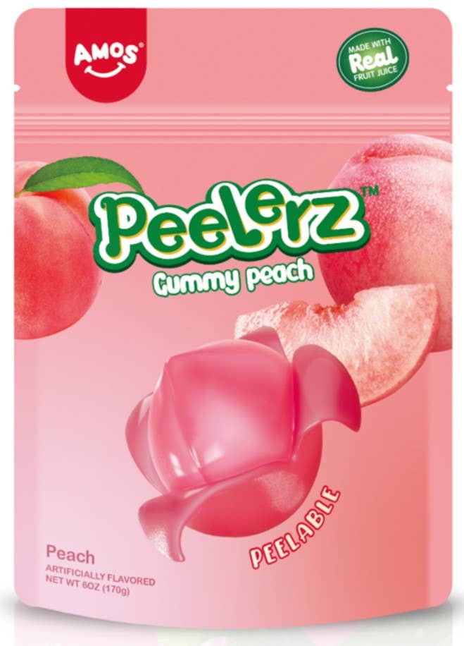Amos Peelerz Gummy Peach 6oz - Market 12