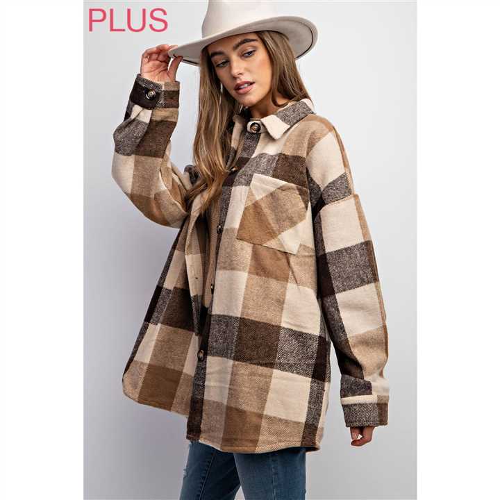Brown Plaid Full - Body Button - Down Shirt - Market 12