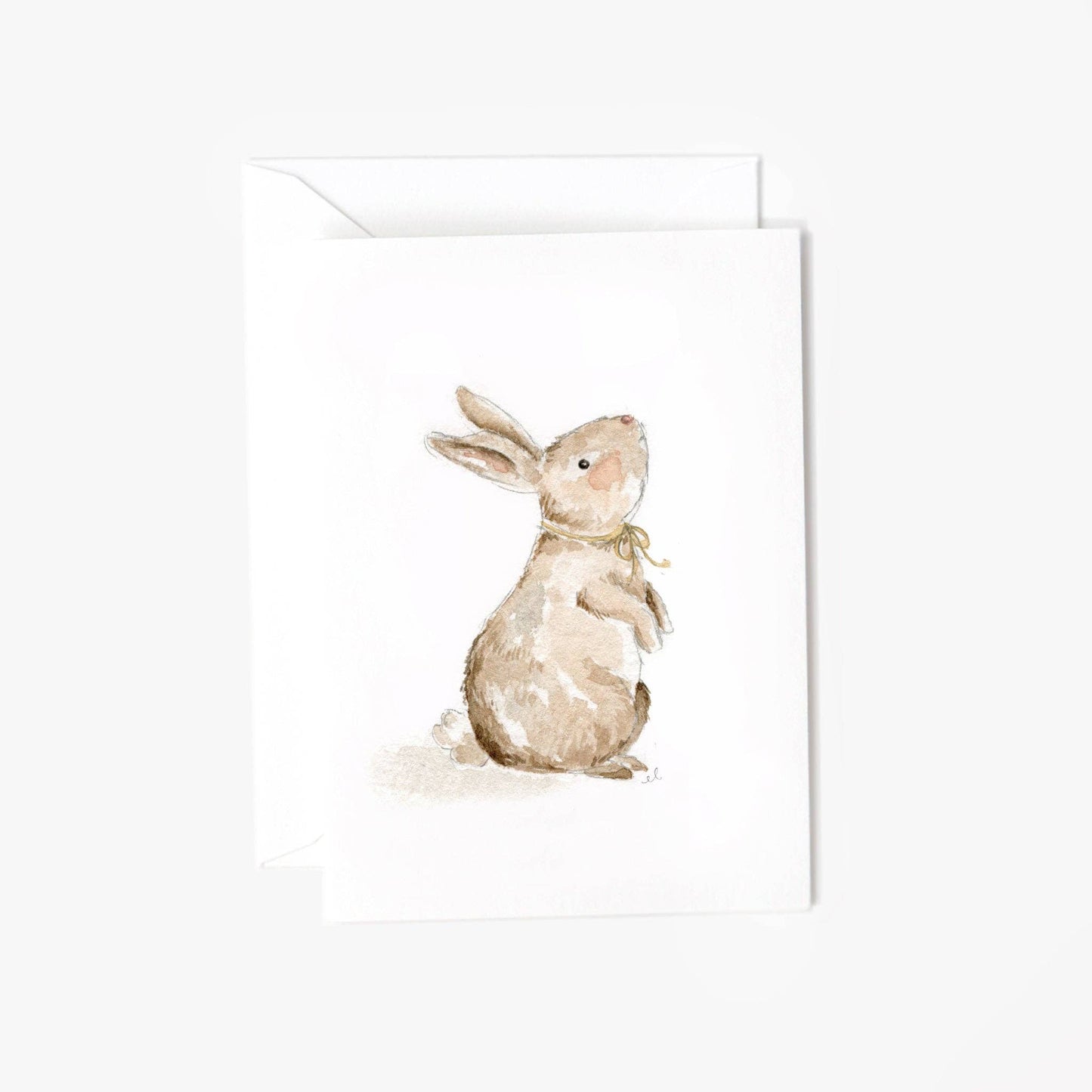 Bunny with bow mini notecard - Market 12