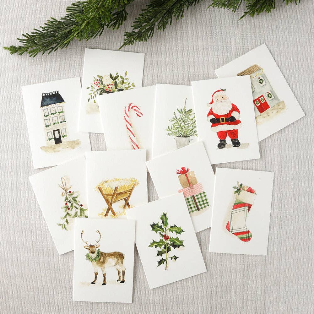 Candy cane mini notecard - Market 12