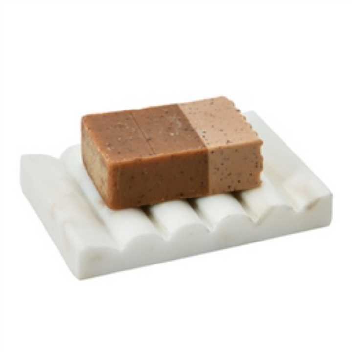 Carved Marble Soap Dish, Groved Design - Market 12