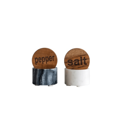 DA9799A marble salt/pepper pot W/wood lid - Market 12