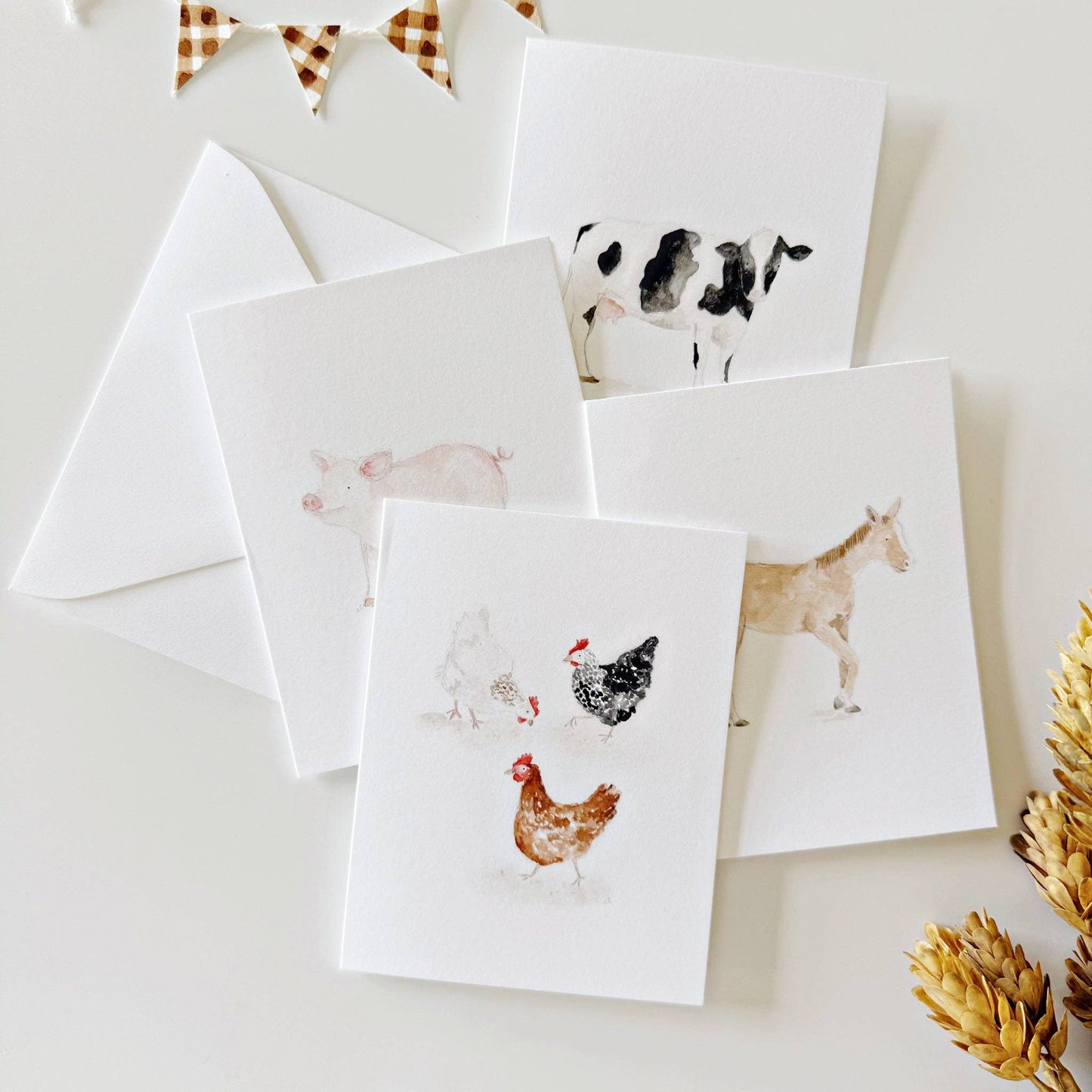 Farm animals assorted notecard set - Market 12
