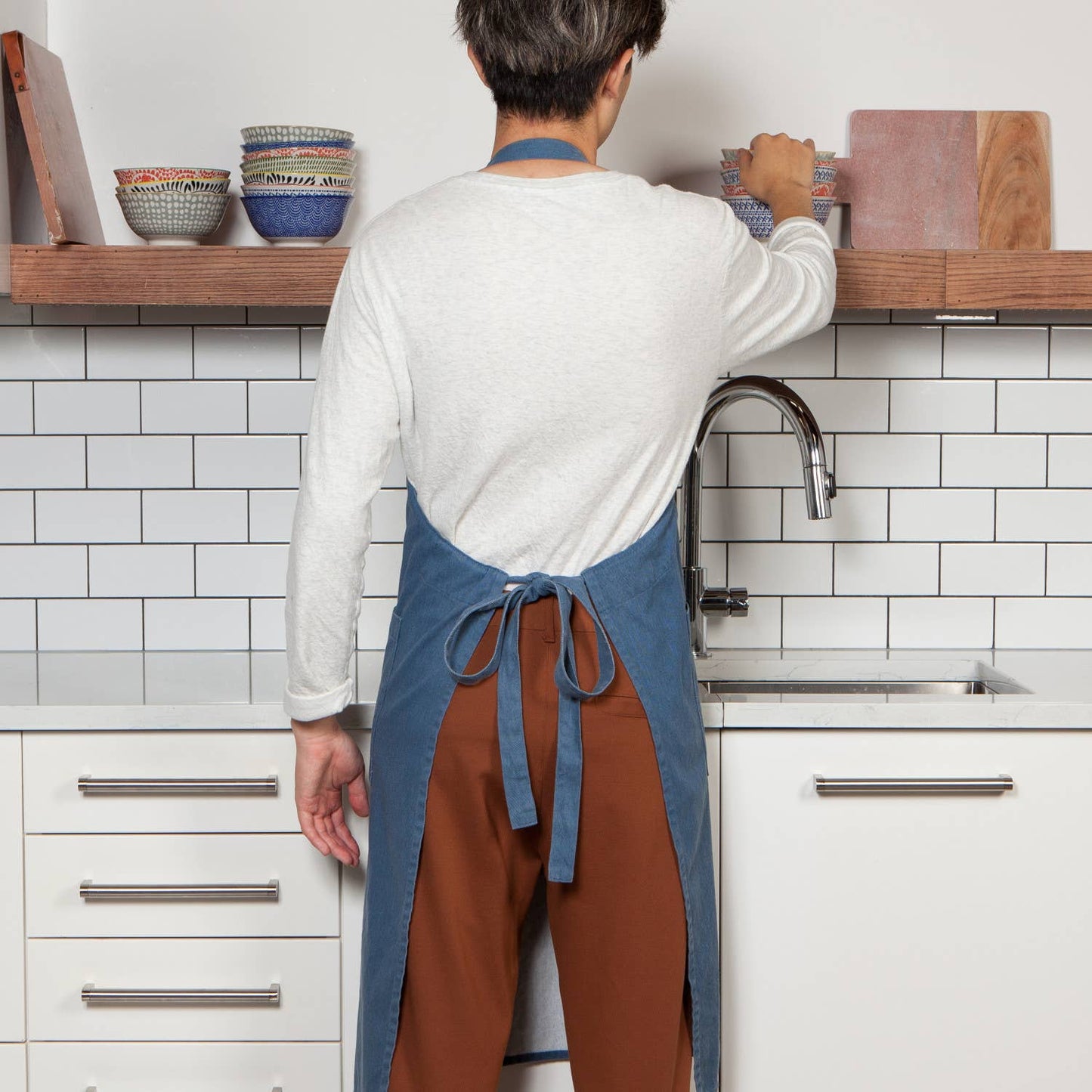 Midnight Blue Stonewash Apron - Market 12