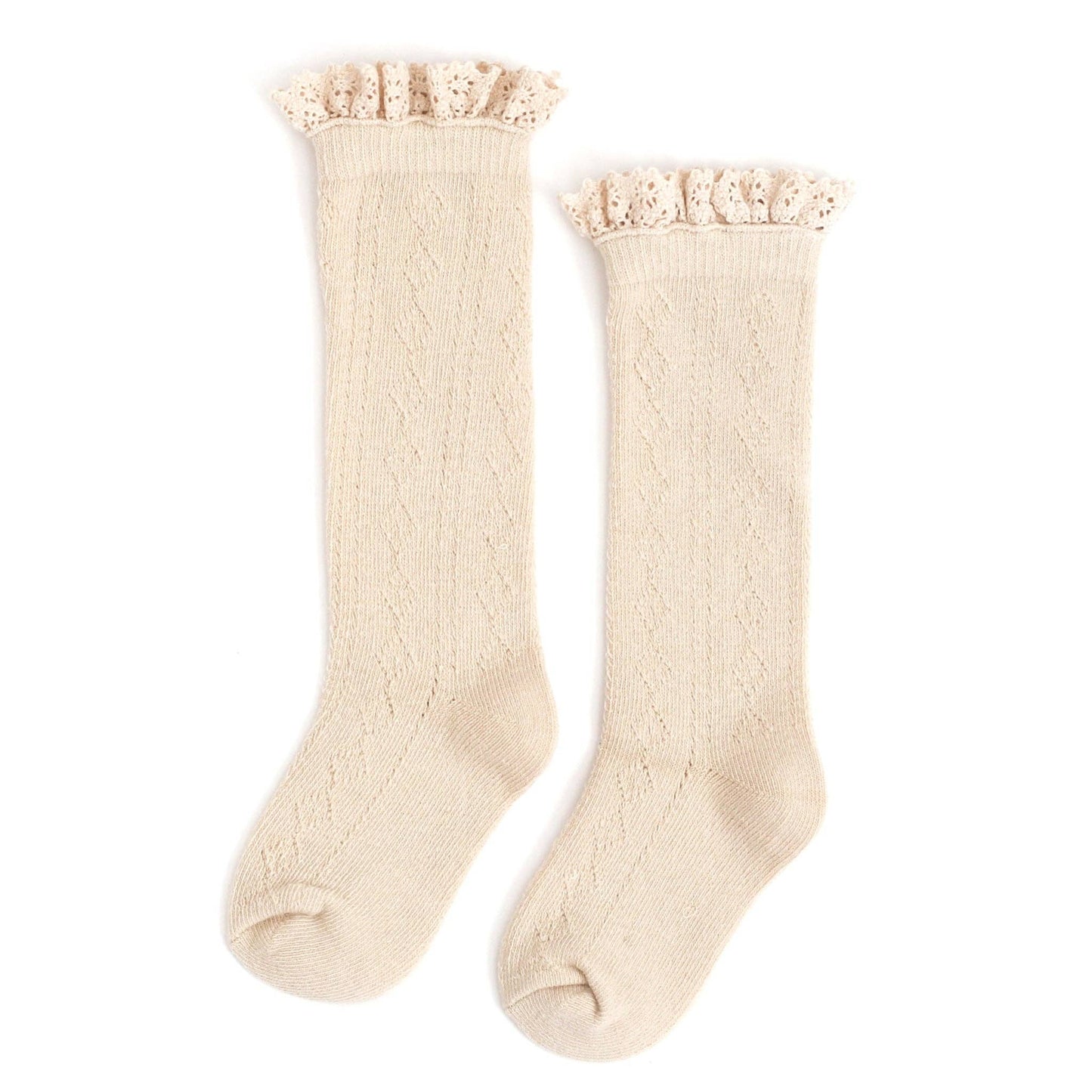 Oat Lace Top Knee High Socks - Market 12