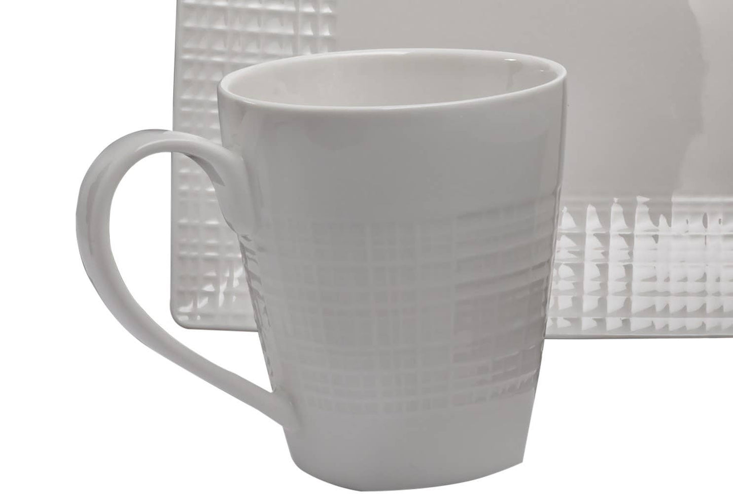 Trudeau - Square Mesh Fine Porcelain, Mug, White