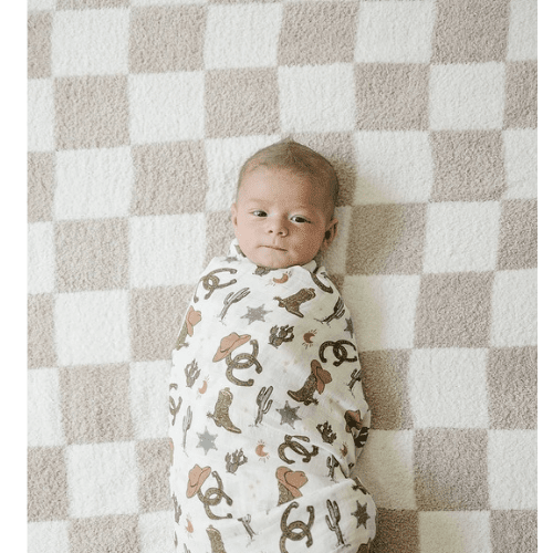 Outlaw Cowboy Muslin Swaddle Blanket - Market 12
