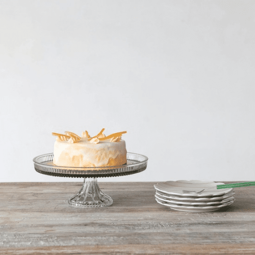 Pressed Glass Pedestal with Lip - Market 12