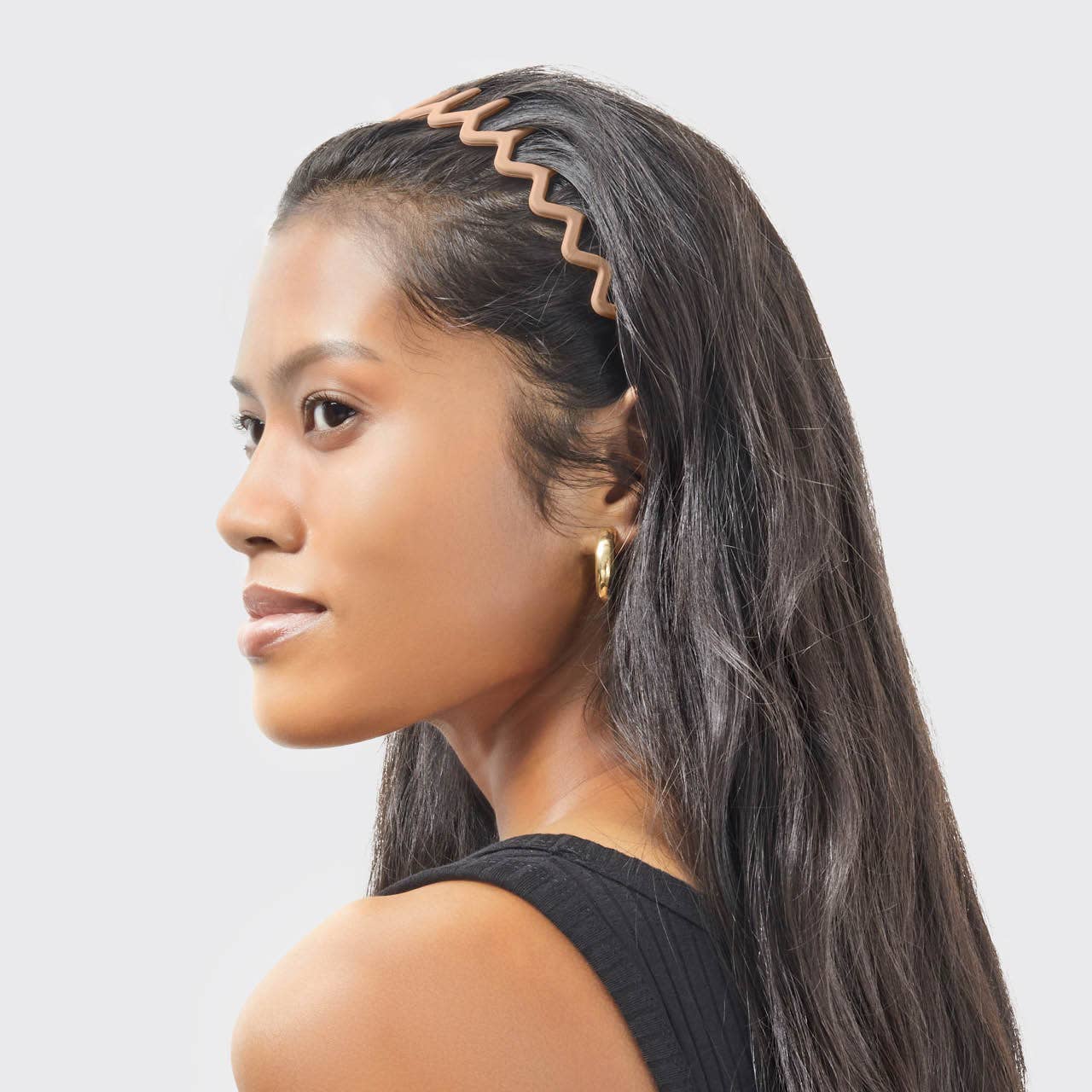 Recycled Plastic Zig Zag Headband 2pc - Neutral - Market 12