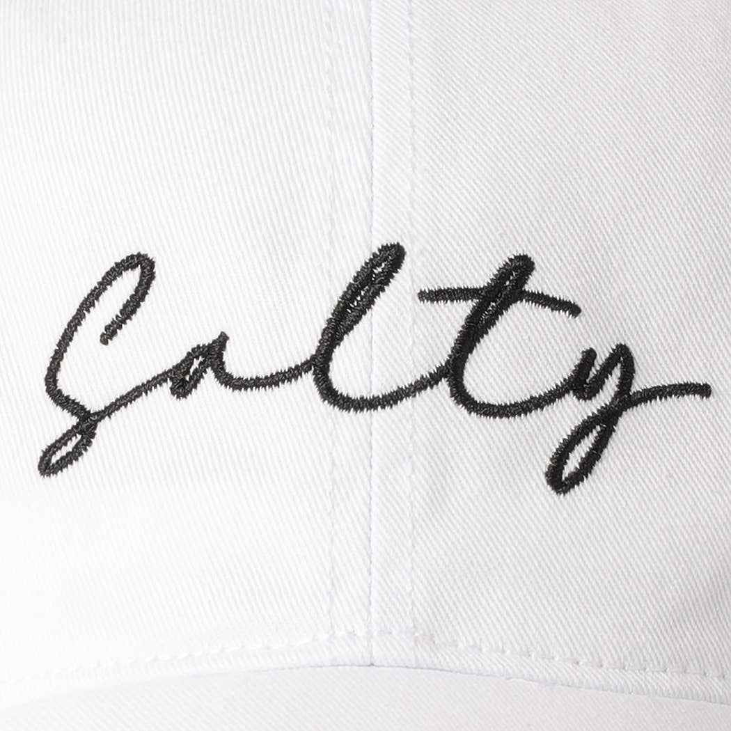 Salty Lettering Embroidery Baseball Cap: VINTAGE BLUE, One Size - Market 12