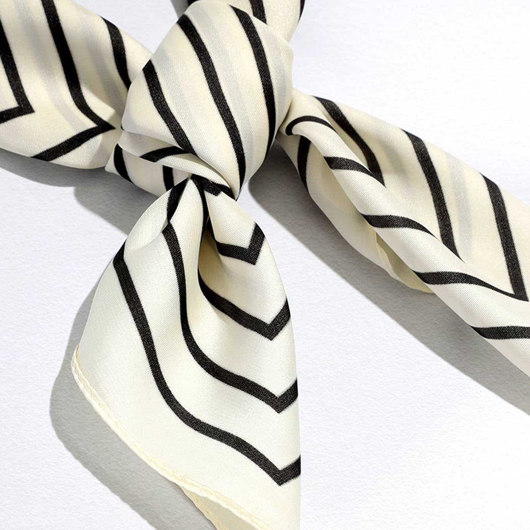 Satin Rose Print Light Weight Soft Scarf : BK/WT, ONE SIZE - Market 12