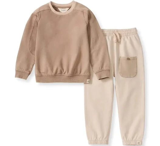 Acid Wash Infant Sweatshirt Set: Ginger