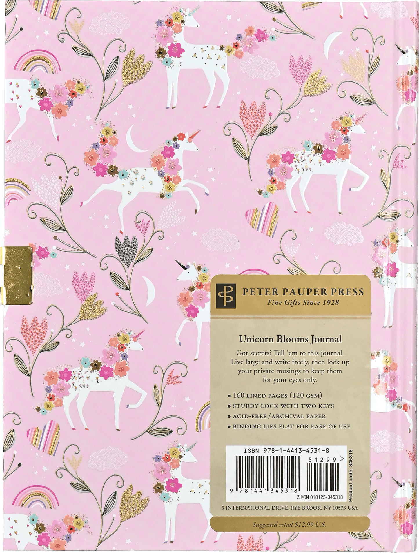 Unicorn Blooms Locking Journal - Market 12