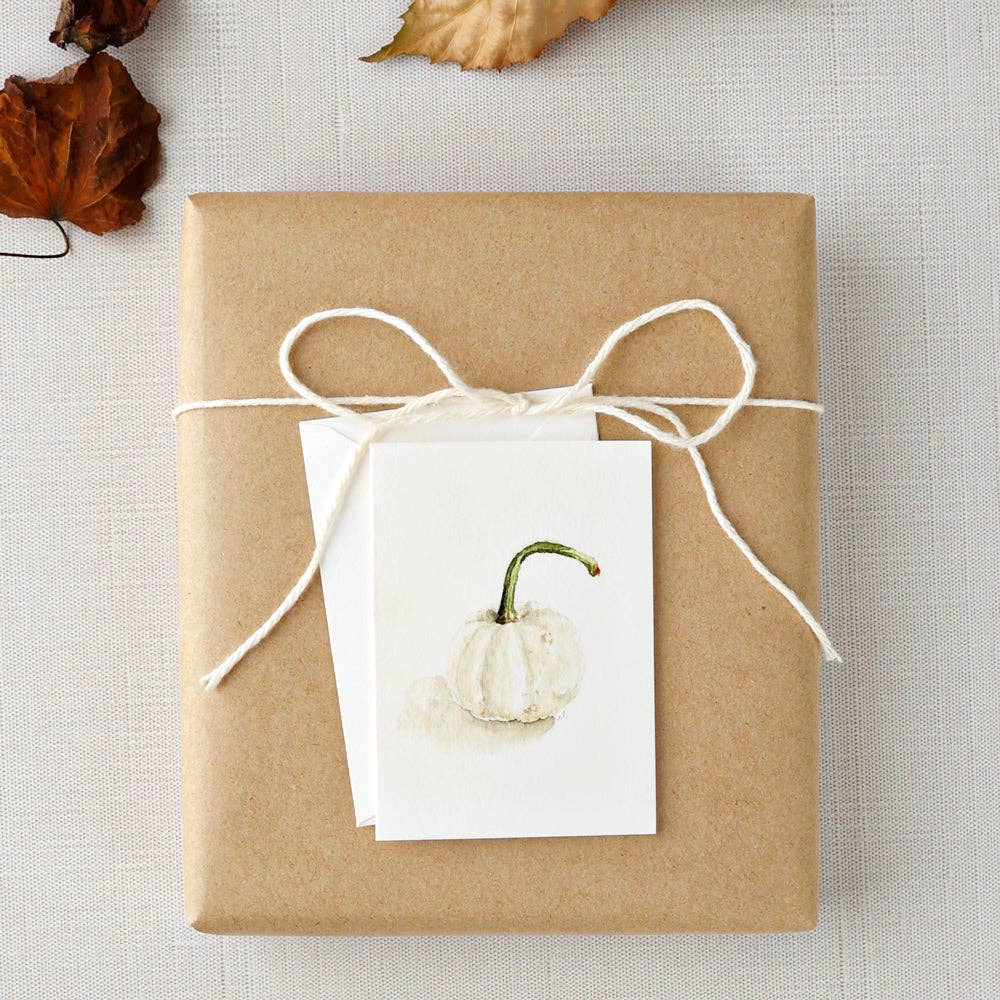 White pumpkin mini notecard - Market 12
