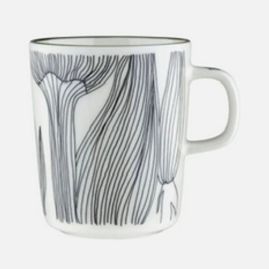 07 Marimekko 2.5 DL, OIVA/Kukat Puhkeavat Mug, White, Black, Green - Market 12
