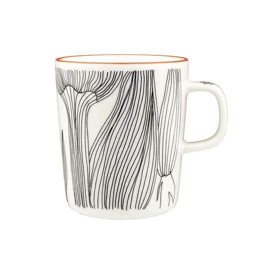 07 Marimekko 2.5 DL, OIVA/Kukat Puhkeavat Mug, White, Black, Orange - Market 12