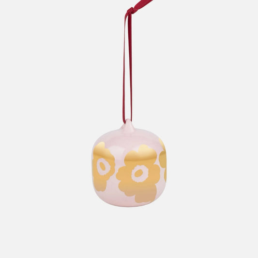 07 W Marimekko Collectible ornament, pink, gold - Market 12
