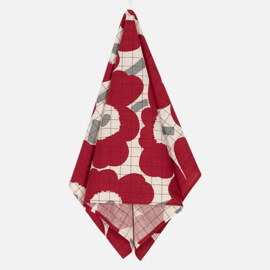 07 W Marimekko Tea Towel Red Unikko - Market 12