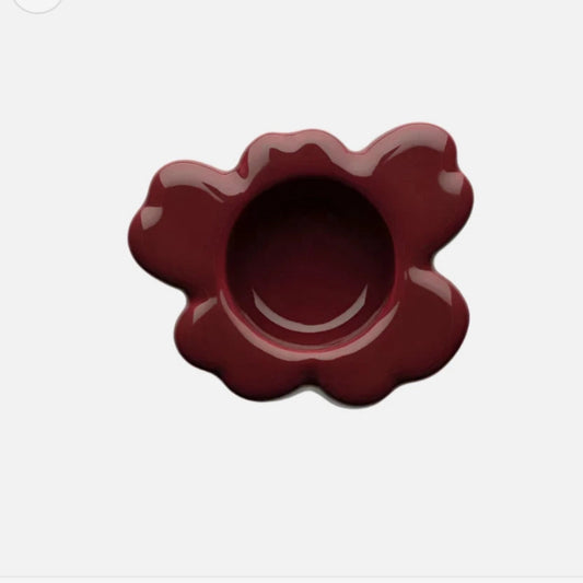 07 W Marimekko Unikko Tea light holder, Reddish brown - Market 12