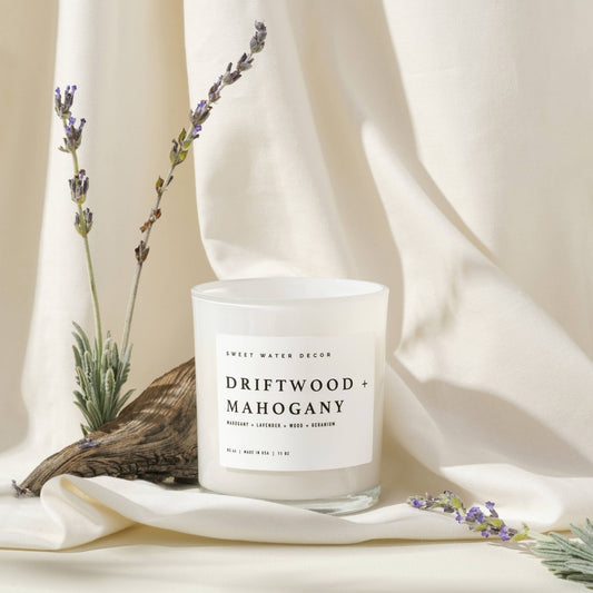 11oz Driftwood and Mahogany 11 oz Soy Candle - Home Decor & Gifts - Market 12
