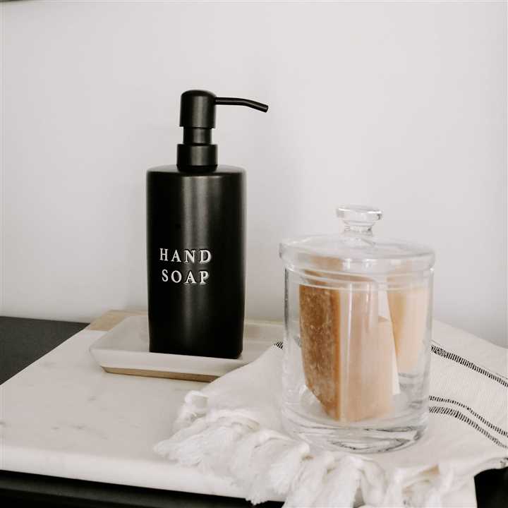 15oz Black Stoneware Hand Soap Dispenser: Home Decor & Gifts - Market 12