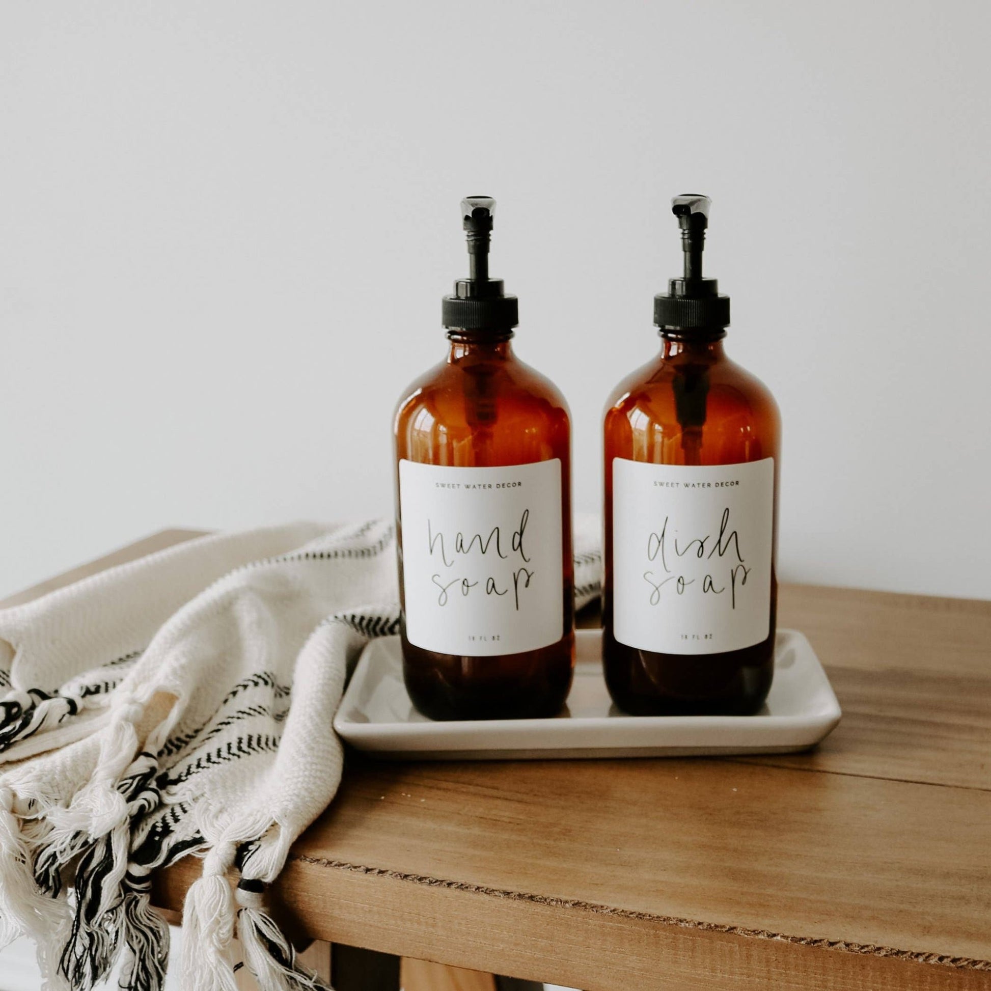 16oz Amber Glass Hand Soap Dispenser - Home Decor & Gifts - Market 12