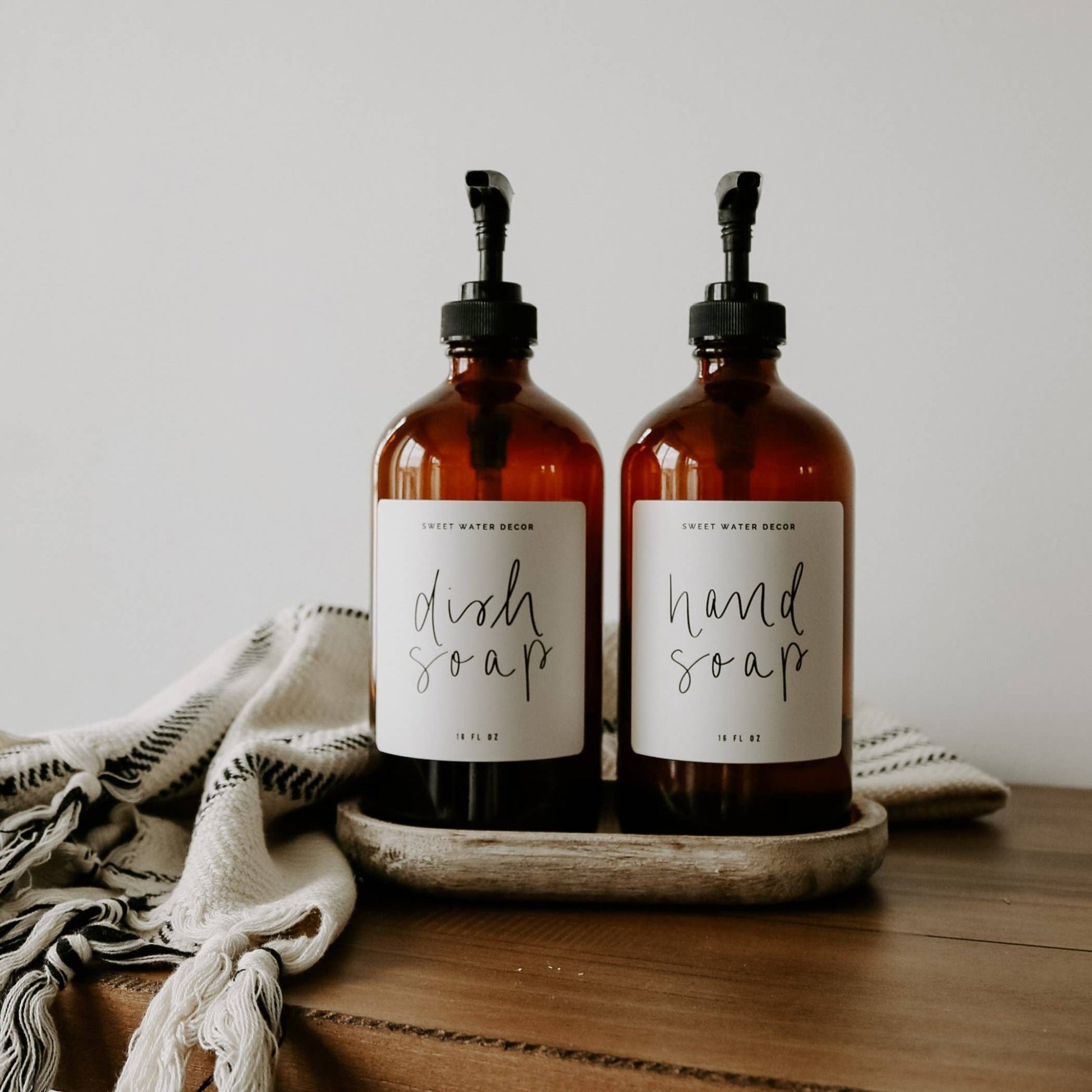 16oz Amber Glass Hand Soap Dispenser - Home Decor & Gifts - Market 12