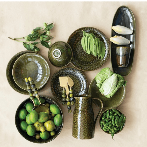 2 Quart Stoneware Pitcher, Green (Each One Will Vary) - Market 12